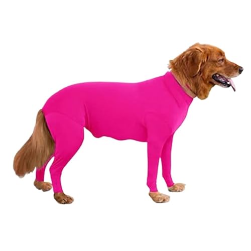 Hunde-Onesie for die Zeit nach Operationen, Erholungsanzug for Haustiere, Anti-Shedding-Bodysuit, langärmeliger Claming-Pyjama(Rose,L) von VRKRTVBLB