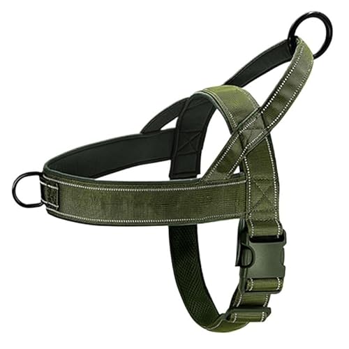 Hundebrustgeschirr Nylonmaterial S-XL for mittlere und große Hunde Brustgeschirr(Green,L) von VRKRTVBLB