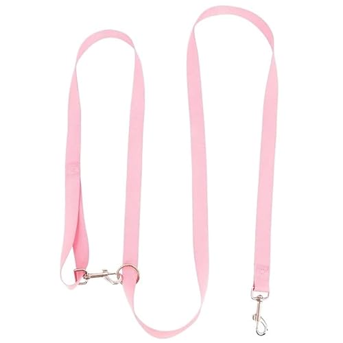 Hundeleine, freihändig, verstellbar, 230 cm, multifunktionale Doppelleinen for Gassigehen(Pink) von VRKRTVBLB