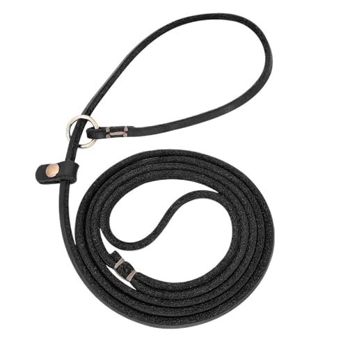 Hundeleine aus Leder, 1,22 m/1,52 m, verstellbar, for kleine und mittelgroße Hunde, Heimtierbedarf(Black,M) von VRKRTVBLB