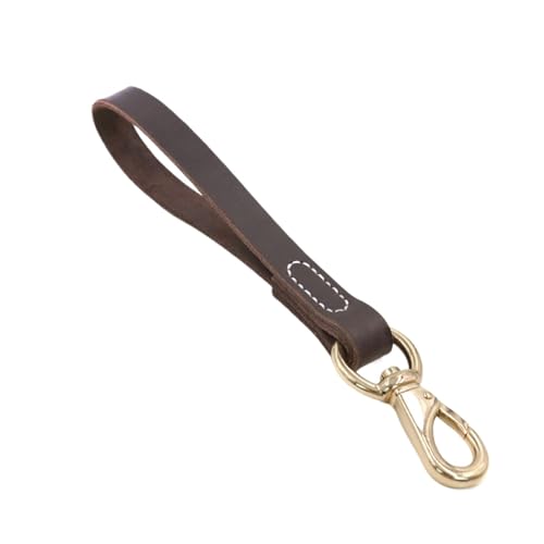 Hundeleine aus echtem Leder, 30/55 cm, kurz, aus echtem Leder, for das Training und Spazierengehen mittelgroßer und großer Hunde(Brown1,1.6 * 55cm) von VRKRTVBLB