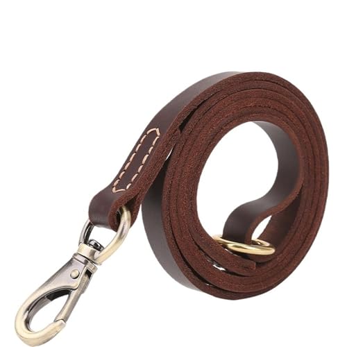 Hundeleine aus echtem Leder, Trainingsleine for Haustiere, verhindert Biss, Braun, for kleine, mittelgroße und große Hunde(1.8 * 150cm) von VRKRTVBLB