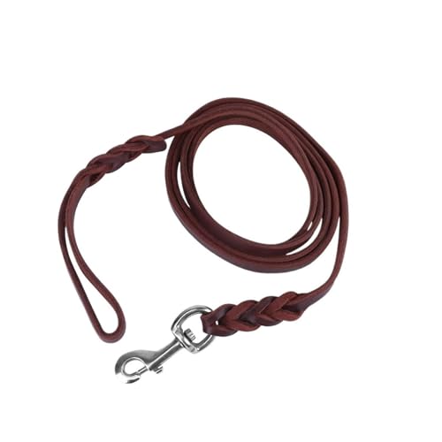 Hundeleine aus echtem Leder, geflochtene Hundeleine, ideal for mittelgroße und große Hunde(A,1.2 * 170CM) von VRKRTVBLB