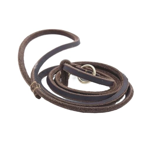 Hundeleine aus echtem Leder, weich, verstellbar, for kleine, mittelgroße und große Hunde(Brown,0.6 * 155cm) von VRKRTVBLB