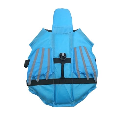 Hundeschwimmweste, Hundesicherheitsweste, Verstellbarer Rettungsgriff, for kleine, mittelgroße und große Hunde(Blue,M) von VRKRTVBLB