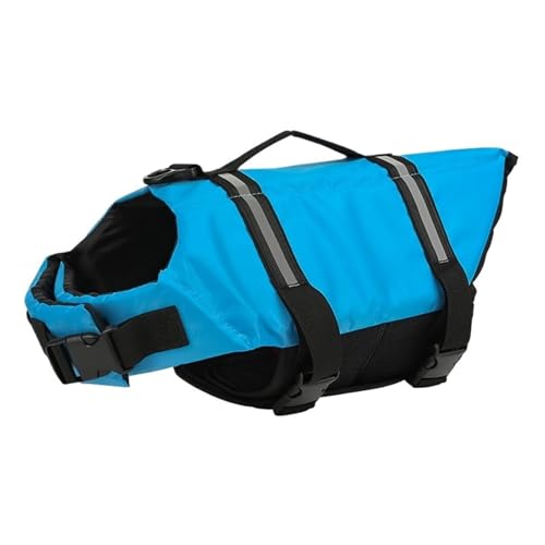 Hundeschwimmweste Reflektierende Sommer-Haustierweste Jacke for kleine mittelgroße große Hunde Kleidung Badeanzug(Blue,2XL) von VRKRTVBLB