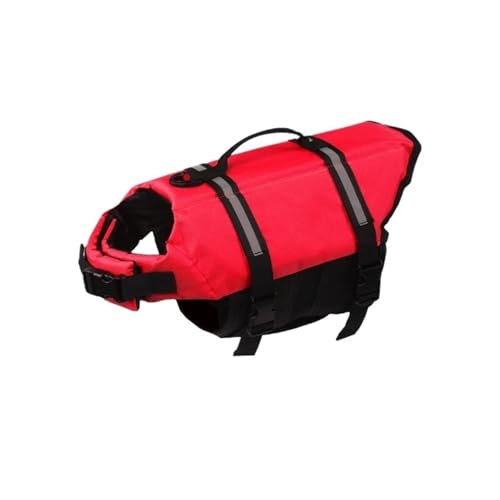 Hundeschwimmweste Reflektierende verstellbare Badebekleidung Sicherheitsweste Surfen Verbesserter Auftrieb Haustier-Rettungswesten(Red,XL) von VRKRTVBLB