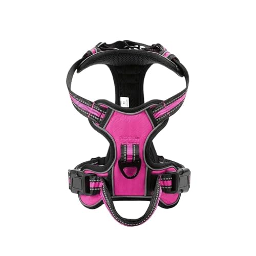 Hundeweste, reflektierend, verstellbar, weich, atmungsaktiv, dehnbar, Haustiergeschirr, geeignet for kleine und große Hunde(Rose,L) von VRKRTVBLB
