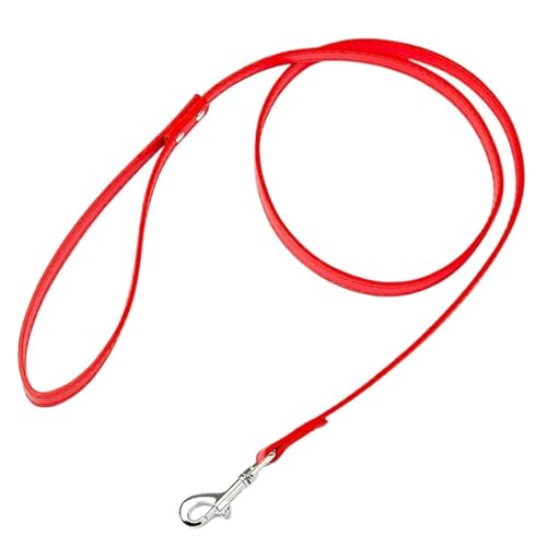 Leder Hundeleine Haustier Welpen Hund Walking Leine for Kleine Mittelgroße Hunde Katze Leine führt(Red,S) von VRKRTVBLB
