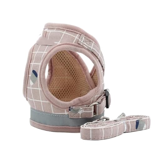 Nylon-Welpengeschirrweste Mit Gürtel, Atmungsaktiv, Reflektierend, for Hunde Und Katzen(Pink,M) von VRKRTVBLB