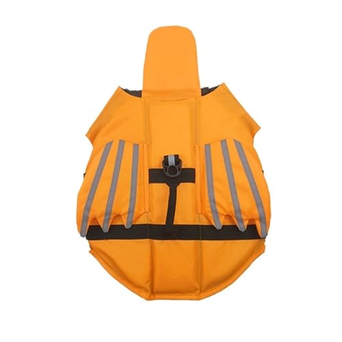Rettungsweste for Haustiere, Sicherheitsweste for Hunde, verstellbar, for kleine, mittelgroße und große Hunde(Orange,S) von VRKRTVBLB