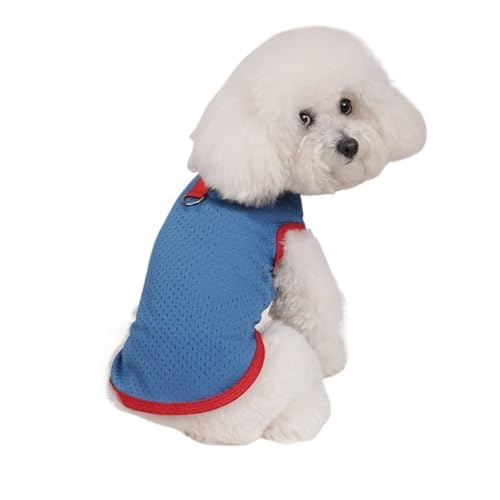 Sommer-Haustierweste, weiche Netzkleidung, Freizeithemden for kleine und mittelgroße Hunde und Katzen(Blue,S) von VRKRTVBLB