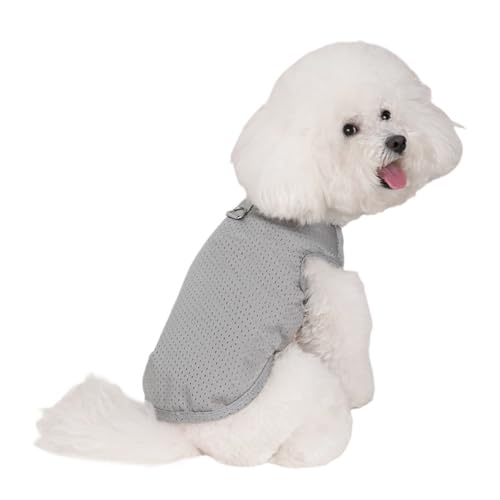 Sommer-Haustierweste, weiche Netzkleidung, Freizeithemden for kleine und mittelgroße Hunde und Katzen(Gray,2XL) von VRKRTVBLB