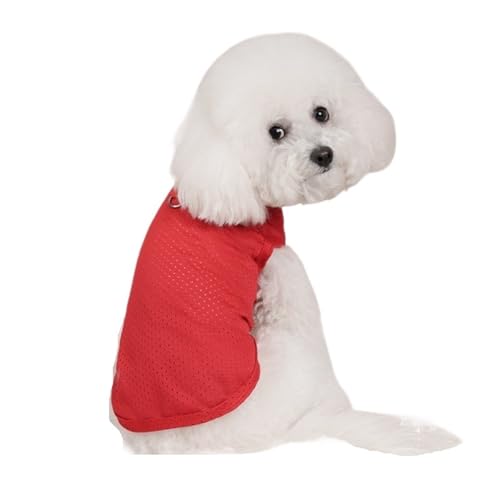Sommer-Haustierweste, weiche Netzkleidung, Freizeithemden for kleine und mittelgroße Hunde und Katzen(Red,S) von VRKRTVBLB