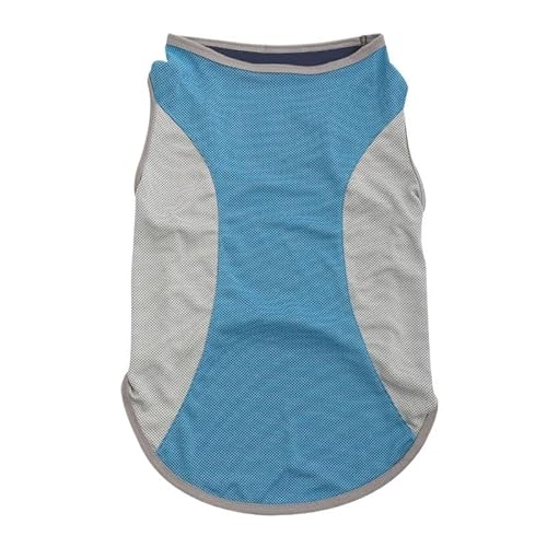 Sommer-Kühlweste for Haustiere, Hunde, Sonnenschutz, kühl, atmungsaktiv, for kleine und mittelgroße Hunde, Haustier-EIS-Tanktop(Blue,3XL) von VRKRTVBLB
