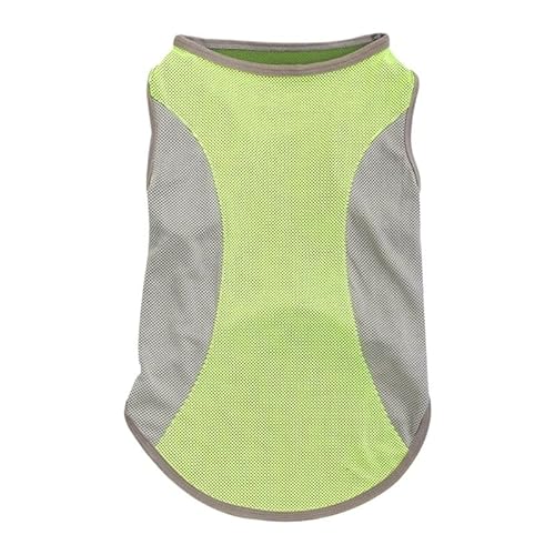Sommer-Kühlweste for Haustiere, Hunde, Sonnenschutz, kühl, atmungsaktiv, for kleine und mittelgroße Hunde, Haustier-EIS-Tanktop(Green,S) von VRKRTVBLB