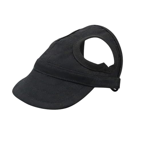 Sonnenhut for Haustiere mit offenen Ohren, Bequeme Baseballkappe, geeignet for große und kleine Hunde und Katzen(Black,XL) von VRKRTVBLB