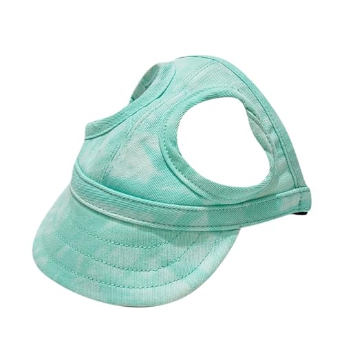 Sonnenhut for Haustiere mit offenen Ohren, Bequeme Baseballkappe, geeignet for große und kleine Hunde und Katzen(Green,M) von VRKRTVBLB