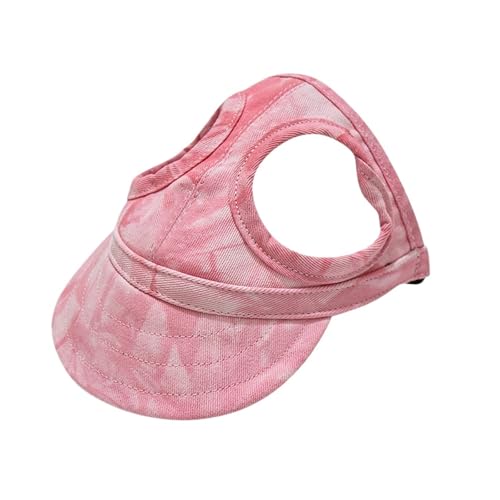 Sonnenhut for Haustiere mit offenen Ohren, Bequeme Baseballkappe, geeignet for große und kleine Hunde und Katzen(Pink 1,S) von VRKRTVBLB
