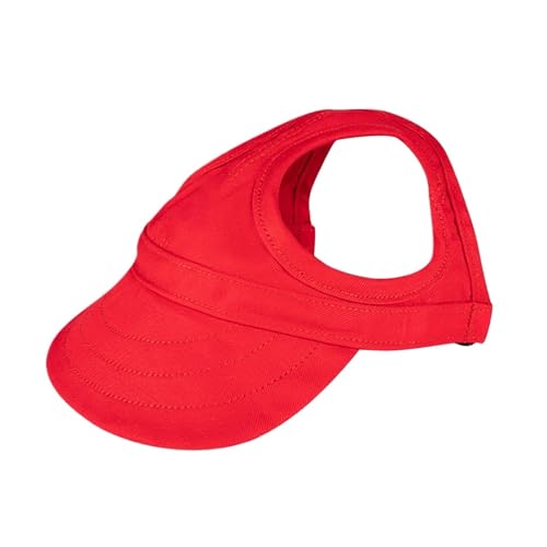Sonnenhut for Haustiere mit offenen Ohren, Bequeme Baseballkappe, geeignet for große und kleine Hunde und Katzen(Red,L) von VRKRTVBLB