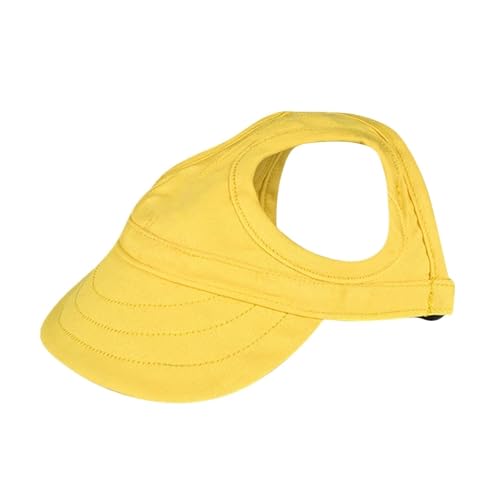 Sonnenhut for Haustiere mit offenen Ohren, Bequeme Baseballkappe, geeignet for große und kleine Hunde und Katzen(Yellow,L) von VRKRTVBLB