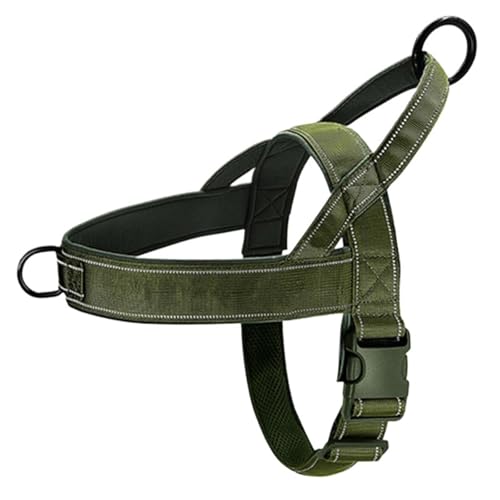 Strapazierfähiges Hundegeschirr Aus Nylon, Kein Ziehen, Haustiergeschirr Mit Griff, Reflektierendes Trainingsgeschirr for Kleine, Mittelgroße Und Große Hunde(Green,M) von VRKRTVBLB