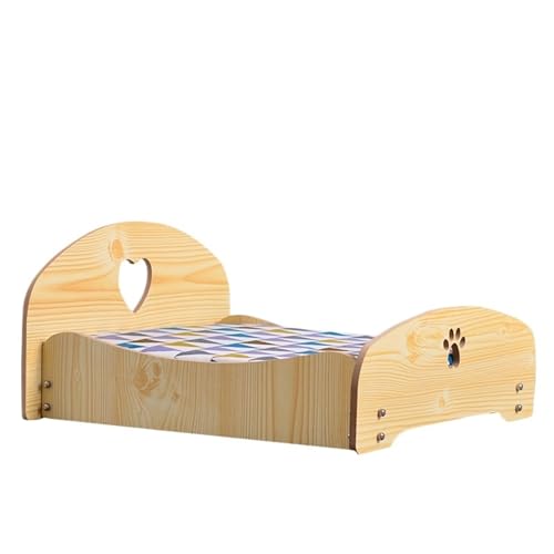 VRKRTVBLB Haustier Holzbett Abnehmbar Universal Mit Kissen Nest Mittlere und Kleine Hundekatze(1,S) von VRKRTVBLB