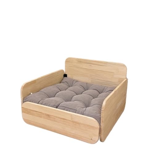 VRKRTVBLB Haustierbett aus Holz mit Abnehmbarer Matte, Vier Jahreszeiten, Haushaltsmöbel for Hunde und Katzen(B) von VRKRTVBLB