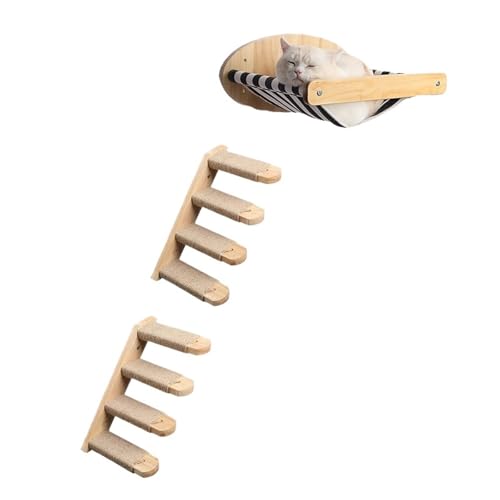 VRKRTVBLB Katzenhängematte, An Der Wand Montierte Katzenbetten, Atmungsaktive Katzenwandregale for Schlafen, Spielen, Klettern Und Faulenzen von VRKRTVBLB
