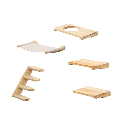 VRKRTVBLB Katzenhängematte aus Holz und Seil, Wandmontage, for große Katzen, Sitzstangen, Möbel for Schlafen von VRKRTVBLB