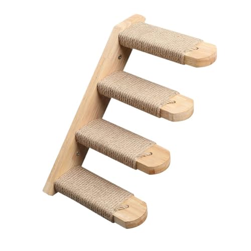 VRKRTVBLB Katzenklettertreppe, Wandmontage, Stufen aus Holz, Kratzleiter, Haustiermöbel for Hauskatzen, Spielen, Schlafen(1 Piece) von VRKRTVBLB