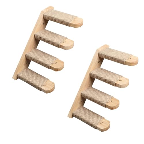 VRKRTVBLB Katzenklettertreppe, Wandmontage, Stufen aus Holz, Kratzleiter, Haustiermöbel for Hauskatzen, Spielen, Schlafen(2 Pieces) von VRKRTVBLB