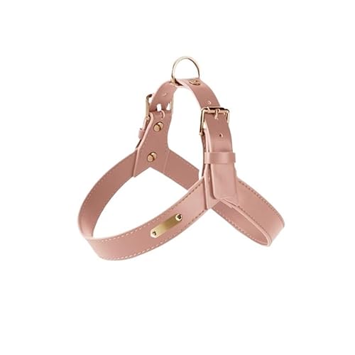 Waschbares Hunde- und Katzengeschirr aus Leder im Westenstil mit Verstellbarer Schnalle, Starke Leine, geeignet for kleine, mittelgroße und große Hunde(Pink,M) von VRKRTVBLB