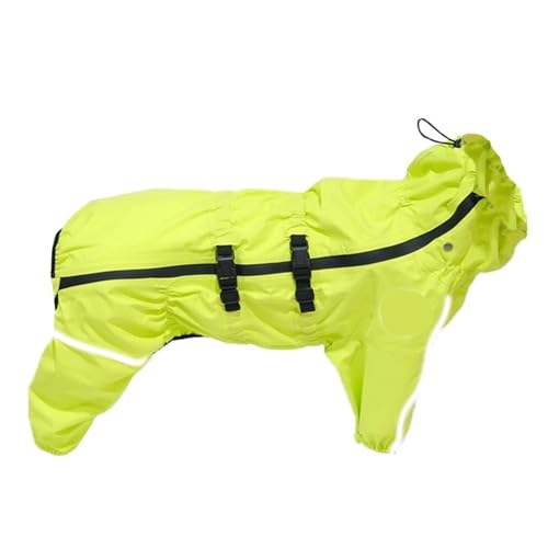 Wasserdichter Regenmantel for Haustiere, Outdoor-Jacke, Kleidung, großer Einteiler, reflektierender Regenmantel, geeignet for kleine, mittelgroße und große Hunde(Green,M) von VRKRTVBLB