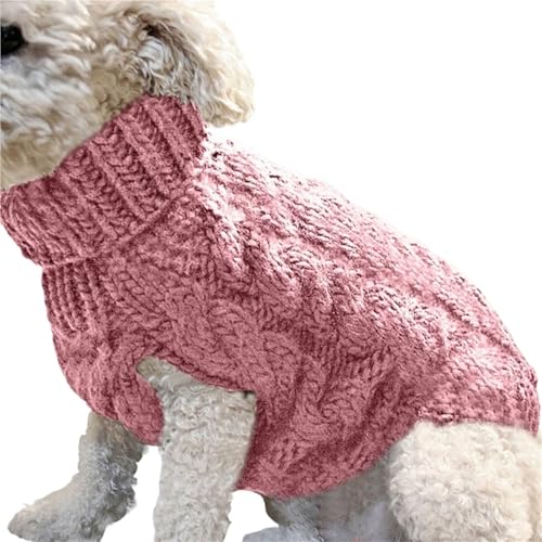 Winter Haustiere Pullover Bequem Warm Geeignet for Hunde Katze Einfarbig Haustier Kleidung Gestrickt(10,L) von VRKRTVBLB
