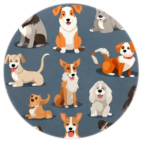 VTGHDEEQ Teppiche für Wohnzimmer,Teppiche für Schlafzimmer,waschbarer Teppich,Alle Arten von Hunden,63x63 in VTGHDEEQ Teppiche für Wohnzimmer,Teppiche für Schlafzimmer,waschbarer Teppich,Alle Arten von Hunden,63x63 in von VTGHDEEQ
