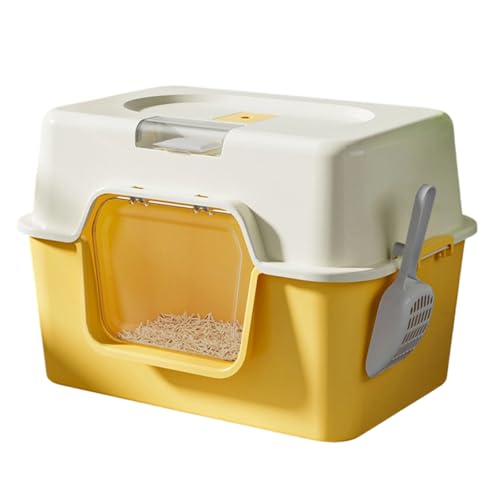 Geschlossene Katzentoilette für Katzen, glatte Oberflächen, groß, einfache Reinigung, mehrfarbig, für den Innenbereich Geschlossene Katzentoilette für Katzen, glatte Oberflächen, groß, einfache Reinigung, mehrfarbig, für den Innenbereich von VTIDOBE