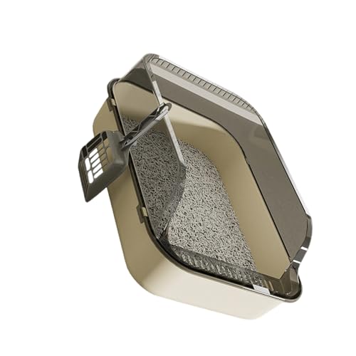 Halbgeschlossene Katzentoilette, spritzwassergeschützt, verdickte Geruchskontrolle, große Katzentoilette, Heimgebrauch, Katzentoilette für Katzen, verdickte Box von VTIDOBE