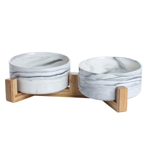 VTIDOBE CeramicSalatschüssel Obst mit Ständer Dessertschalen Catfeeder Keramik Hundenapf mit Ständer von VTIDOBE