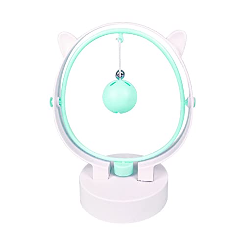 VTIDOBE Elektrischer schwingender Ball für Katzen, mit Glocken, Interaktion, Teaser, ewige Bewegung, rutschfeste Basis, batteriebetrieben von VTIDOBE
