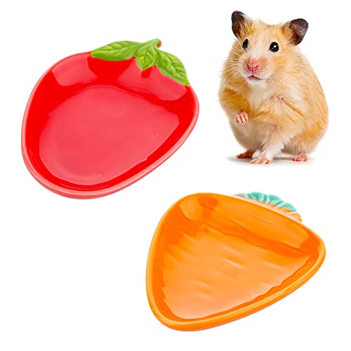Hamster-Fressnapf aus Keramik, niedliche Form, nicht umdrehen, für Hamster, Rennmäuse, Igel, Meerschweinchen, Ratten, Nager, 2 Stück von VTurboWay