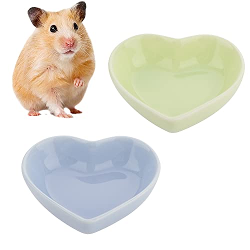 Keramik-Futternapf für Hamster, Rennmäuse, Igel, Ratten, Nagetiere, 2 Stück, Grün und Violett von VTurboWay