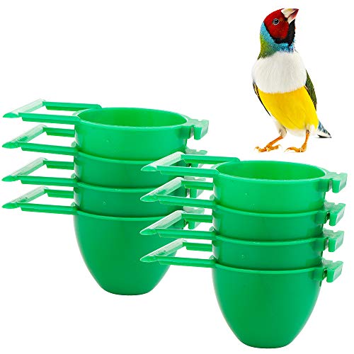 Mini-Futterschüssel für Vögel, Papageien, Kunststoff, 8 Stück von VTurboWay