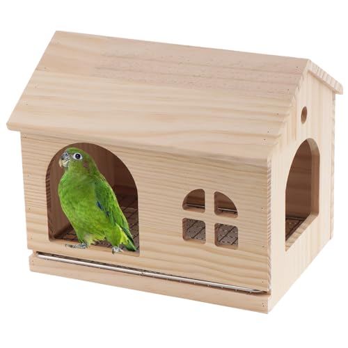 Vogel-Nistkasten aus Holz, Brutnest für Käfige für kleine Vögel, Papageien, Sittiche, Nymphensittiche, Wellensittiche, Sittiche, Sittiche, Sittiche, Sittiche, Sittiche, Sit von VTurboWay