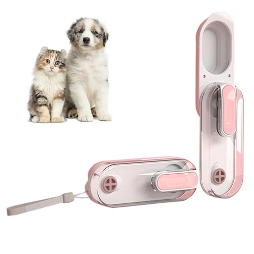 2-in-1 Haustier-Reise-Wasserflasche und Lebensmittelbehälter, auslaufsicherer Haustier-Reisespender, tragbarer Flaschen-Futterspender für Hunde und Katzen, Outdoor-Reisezubehör (Rosa-1 Stück 2-in-1 Haustier-Reise-Wasserflasche und Lebensmittelbehälter, auslaufsicherer Haustier-Reisespender, tragbarer Flaschen-Futterspender für Hunde und Katzen, Outdoor-Reisezubehör (Rosa-1 Stück von VUKHWX