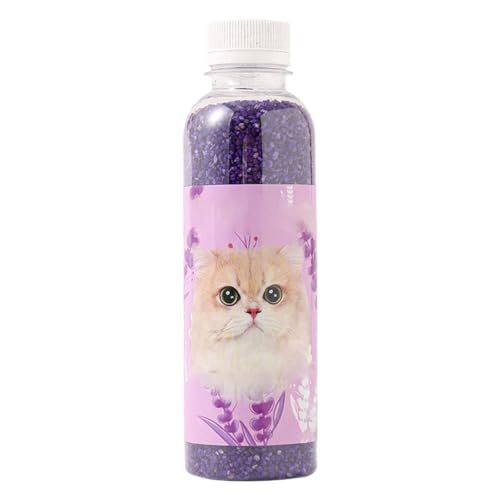 Katzenstreu mit Lavendelgeschmack, 250 ml, absorbiert Gerüche, entfernt Gerüche, kompatibel mit Allen Streu, natürliche Inhaltsstoffe, dauerhafte Frische, Tier- und menschenfreundlich (E, 6x6x17cm) von VUKHWX