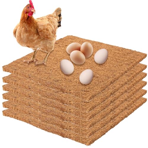 VUKHWX Hühner-Nistunterlagen, 30,5 x 30,5 cm, verdickte, waschbare Kokosfaser-Nistkasten-Pads, wiederverwendbare Stalleinlagen, Liegematte für Hühnerstall und Geflügelstreu, Braun, 6 Stück VUKHWX Hühner-Nistunterlagen, 30,5 x 30,5 cm, verdickte, waschbare Kokosfaser-Nistkasten-Pads, wiederverwendbare Stalleinlagen, Liegematte für Hühnerstall und Geflügelstreu, Braun, 6 Stück von VUKHWX