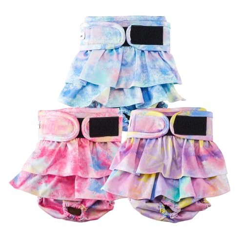 Reusable Dog Diapers Female Washable, Premium Doggie Diapers for Female Dogs, Pack of 3, Highly Absorbent Small Female Dog Diapers for Heat, Incontinence and Puppy Training von VUNCESSIN