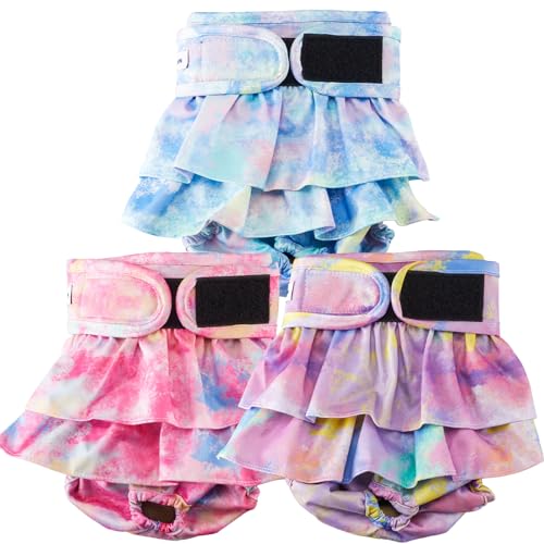 Reusable Dog Diapers Female Washable, Premium Doggie Diapers for Female Dogs, Pack of 3, Highly Absorbent Small Female Dog Diapers for Heat, Incontinence and Puppy Training Reusable Dog Diapers Female Washable, Premium Doggie Diapers for Female Dogs, Pack of 3, Highly Absorbent Small Female Dog Diapers for Heat, Incontinence and Puppy Training von VUNCESSIN
