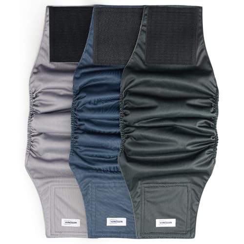 Waschbare, Wiederverwendbare Hundediaper für m. Hunde (3er Pack). Premium, stark saugfähige Bauchbinden für kleine Hunde (Größe S). Geeignet für Inkontinenz, aufgeregtes Harnen & Training. von VUNCESSIN